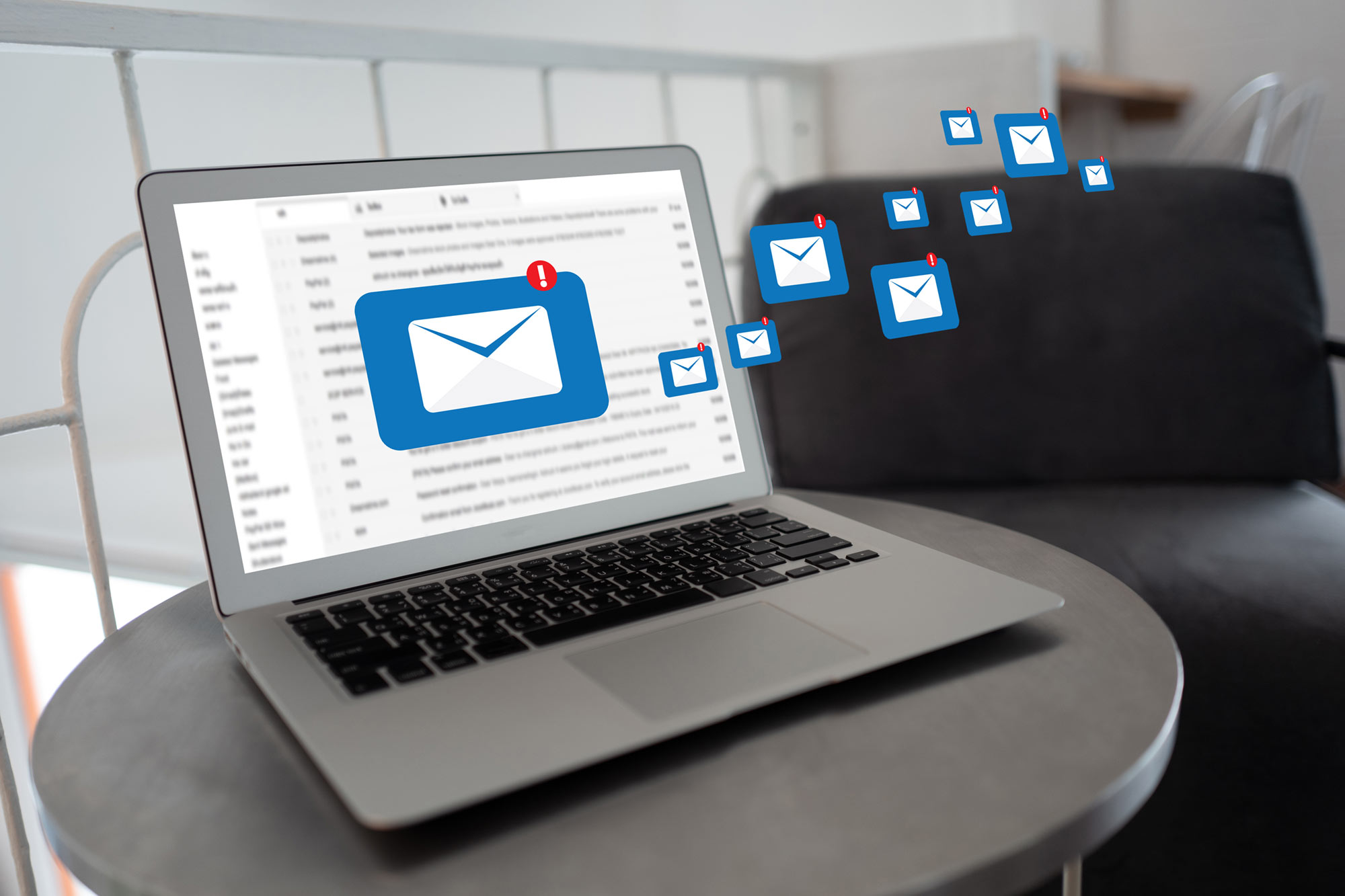 email campaign on laptop
